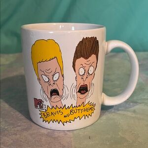 Beavis and Butt-Head White Mug Vintage 1993 Out of Character 89222 MTV